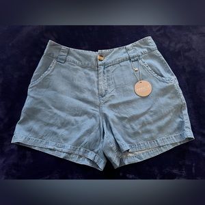 Apricot Chambray Shorts Blue